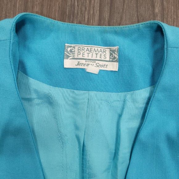 Vintage Braemar Petites matching skirt and blazer suit linen like XL - Picture 5 of 16